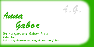 anna gabor business card